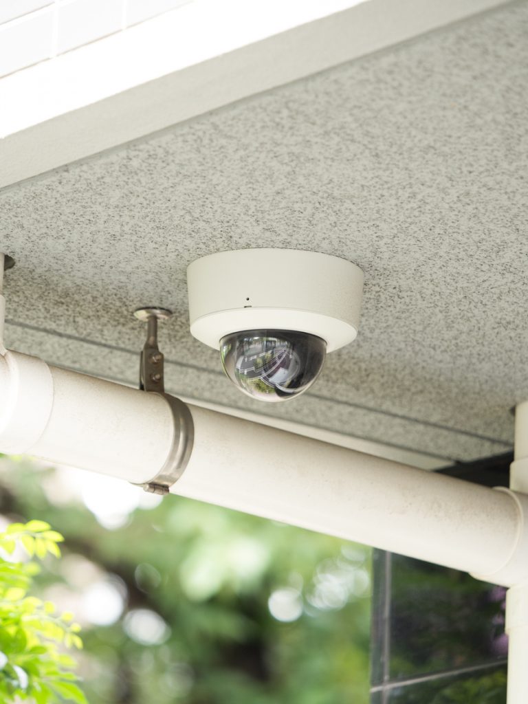 cctv video surveillance camera outside apartment building