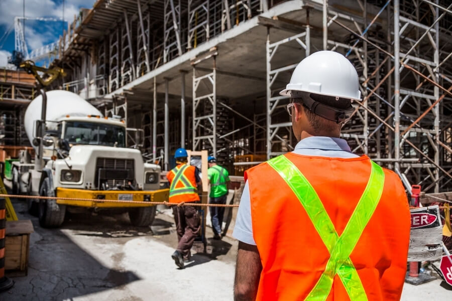 Pouring Cement in Construction Site