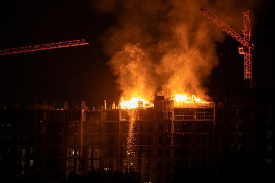 Large Fire at Construction Site